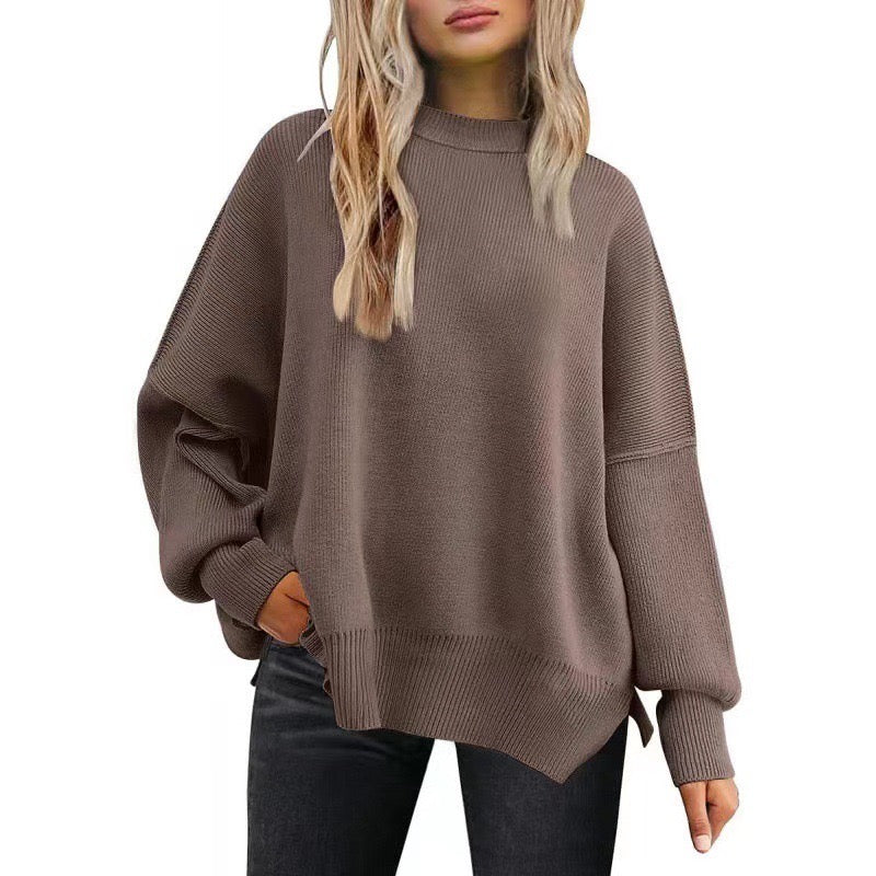 Women's Crewneck Batwing Long Sleeve Sweaters