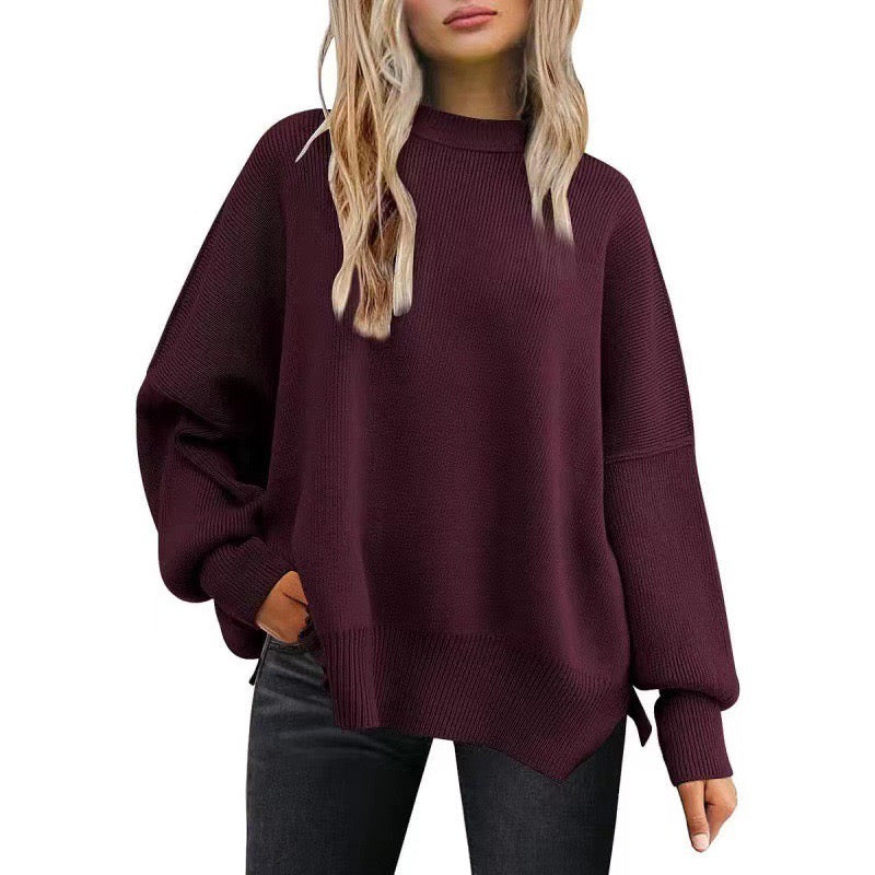 Women's Crewneck Batwing Long Sleeve Sweaters