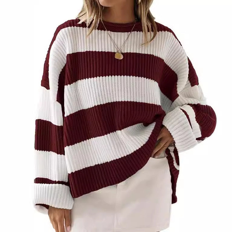 Women's Batwing Seleeve Striped Sweaters