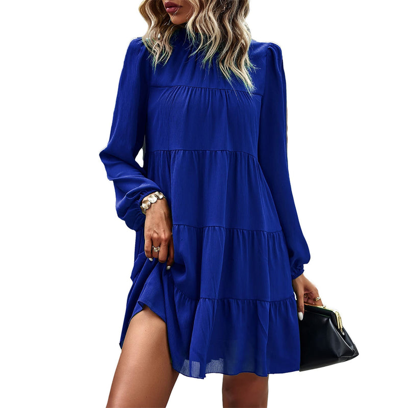 Long Sleeve Ruffle Tiered Mini Babydoll Dress