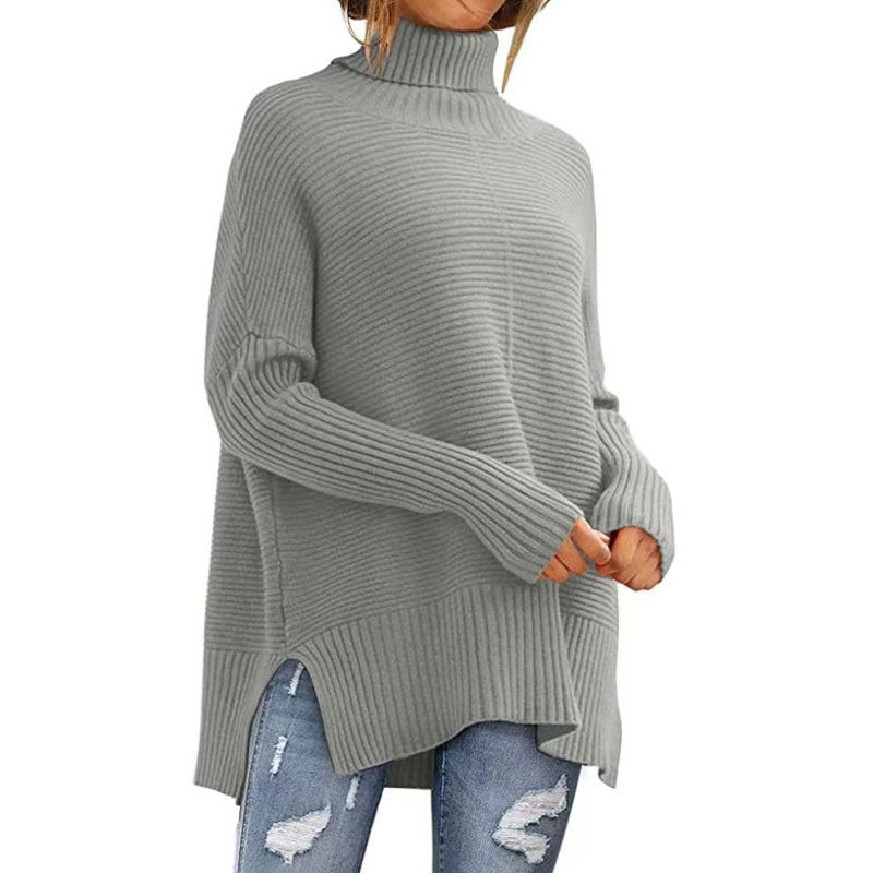 Trendy Oversized Turtleneck Knitted Sweater