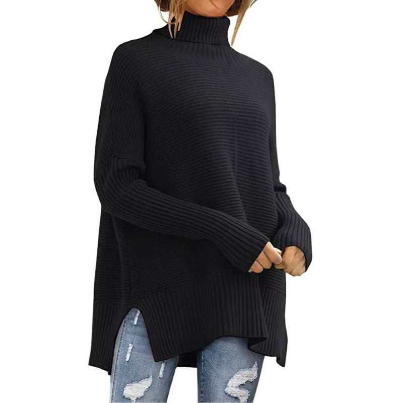 Trendy Oversized Turtleneck Knitted Sweater