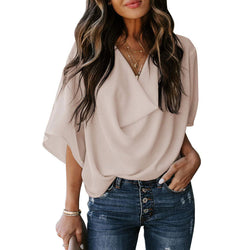 Womens Short Sleeve Chiffon Shirts and Tops