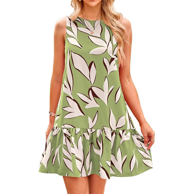 Women's Summer Floral  Sleeveless Mini Dress