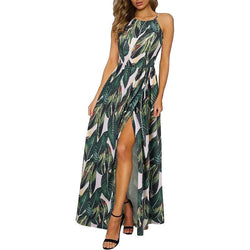 Fashion V Neck Strap Pockets Beach Maxi Dress