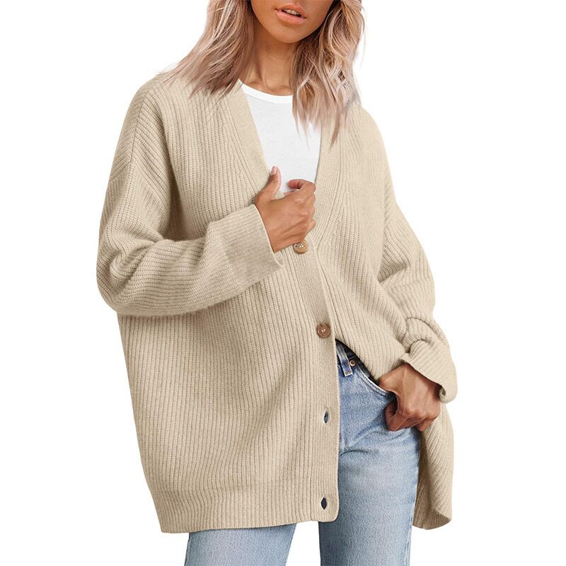 Women's Oversized V Neck Loose Cardigans Knit Outwear