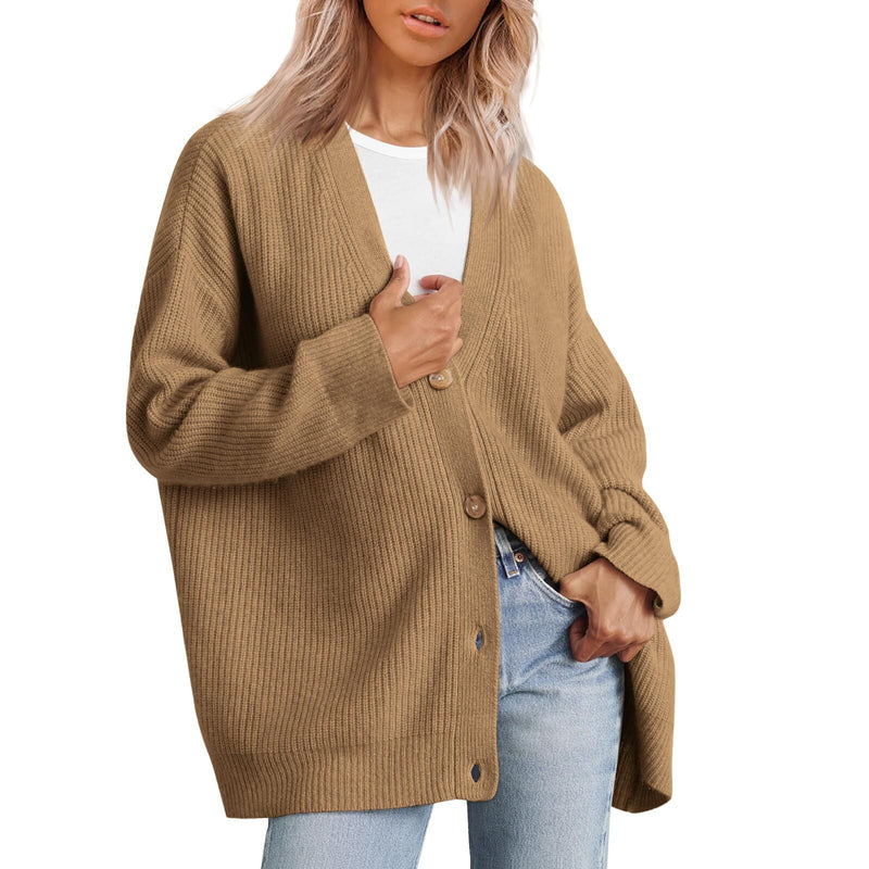 Women's Oversized V Neck Loose Cardigans Knit Outwear